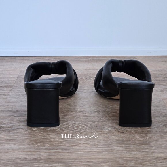 Quince Italian Leather Twist Mid Heel Mule Black Size 8 New In Box MSRP $79.90 - Picture 9 of 16